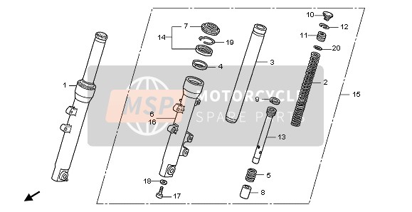 Honda PES125R 2011 FRONT FORK for a 2011 Honda PES125R